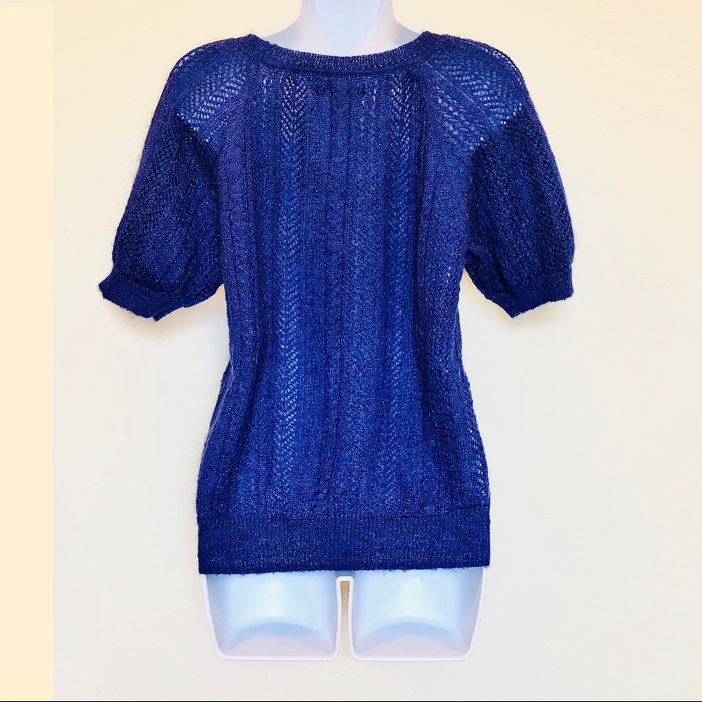 EXPRESS⚡️Open Knit Rib Navy Sweater_XS - Picture 2 of 9